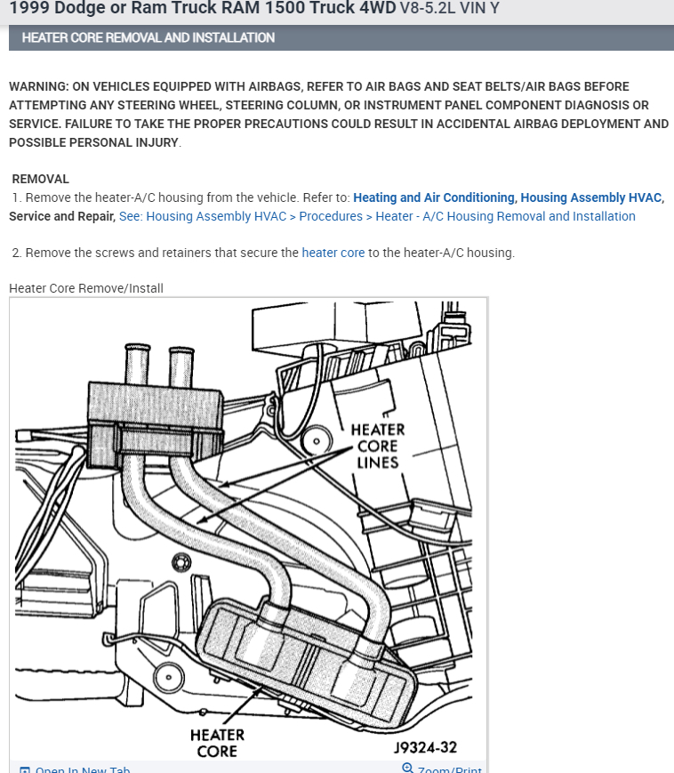 I Need a Picture Diagram on How to Replace Heater Core.