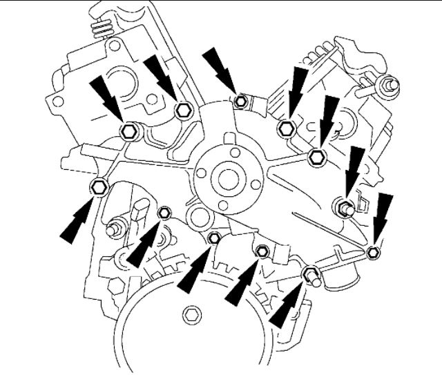 Removing Water Pump Bolts All Bolts Are Removed From Water Pump