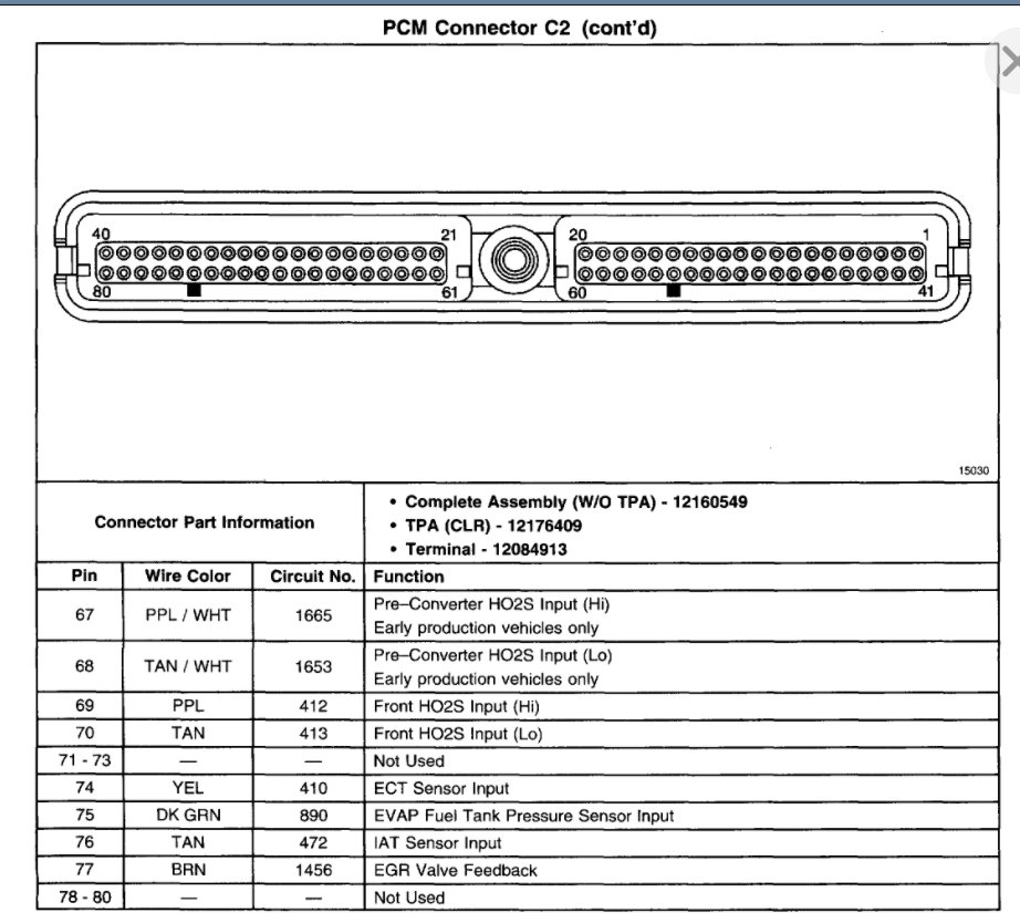PCM C1 and C2 Pinouts I Am in Need of Pinouts for Connectors C1
