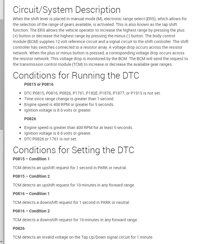 Up/Down Switch Code P0826 Where Is This Switch Located? Hard