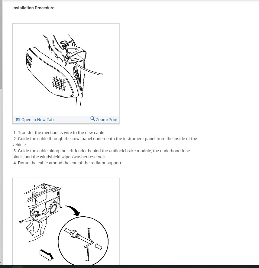 Replace Cable to Open Hood Latch Cable to Open Hood Replacement.