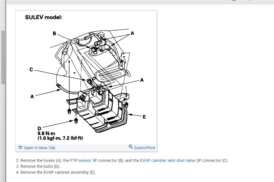 2004 Honda Accord FUEL TANK AIR VENT Where Exactly Is the Fuel