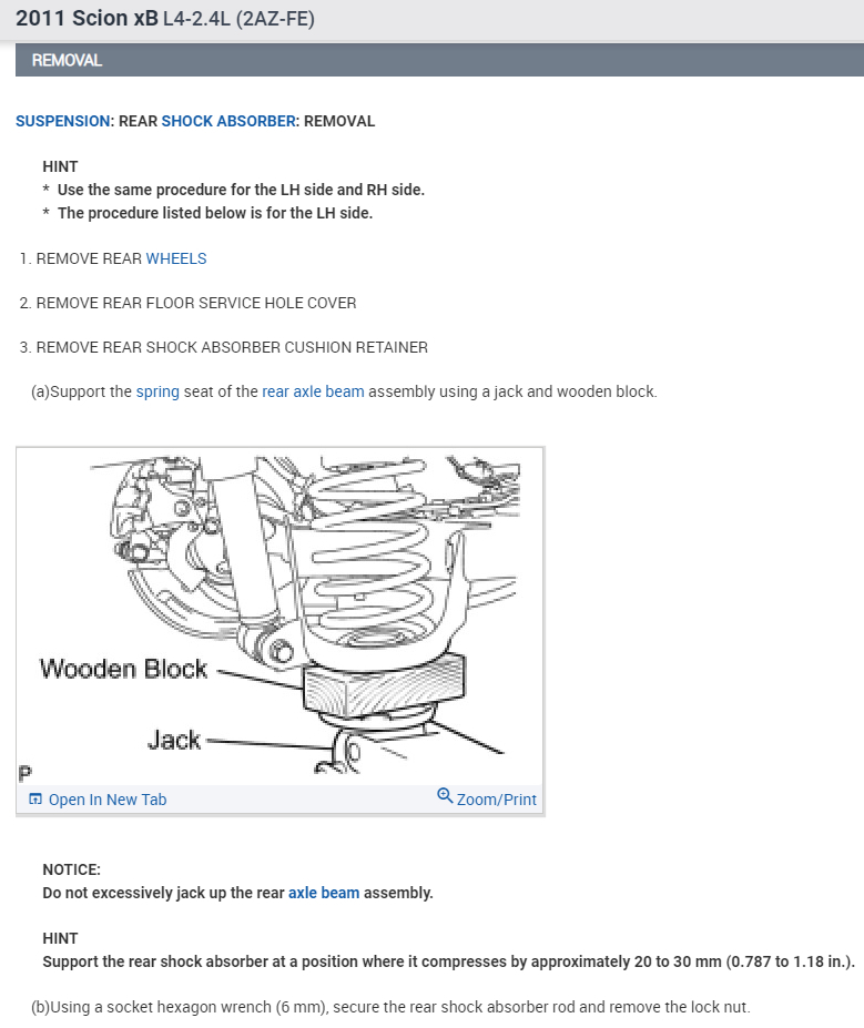 Procedures and Torque Specs for Replacing the Rear Shocks
