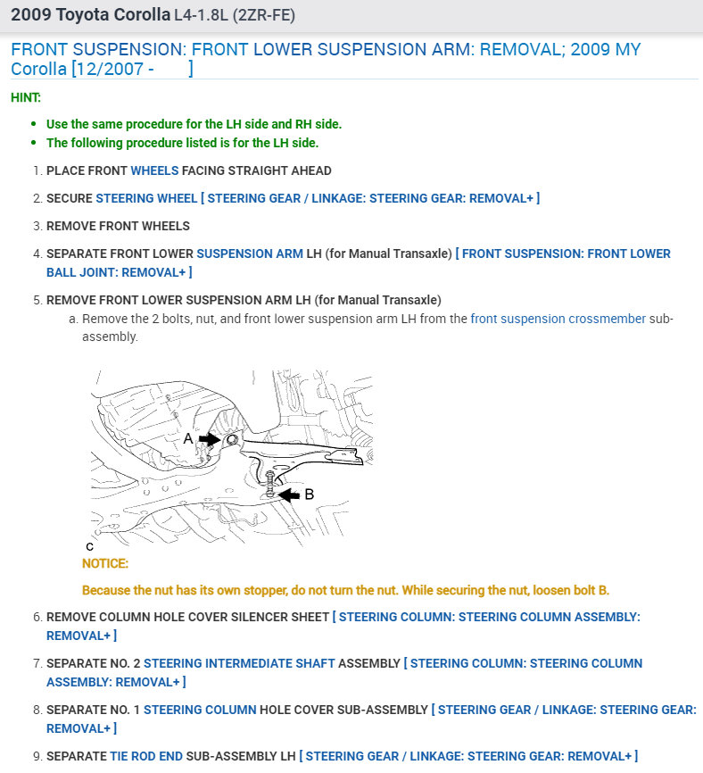 Torque Specification for Lower Control Arm Bolts Needed
