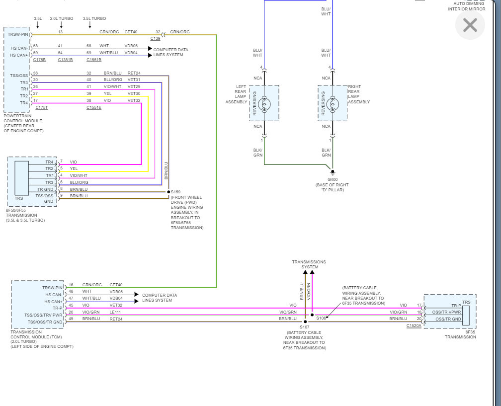 Reverse Lights Do Not Work the Vehicle Listed Above Is a Police