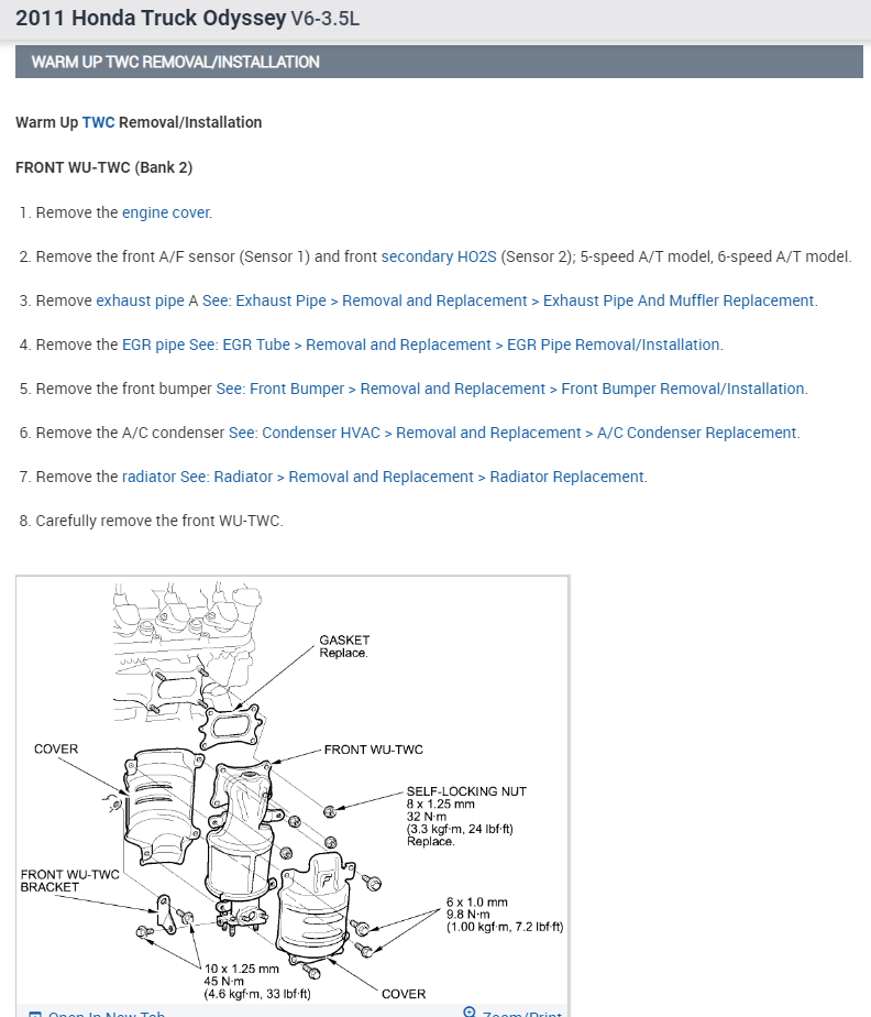 Bank 2 Catalytic Converter Replacement According to Maintenance