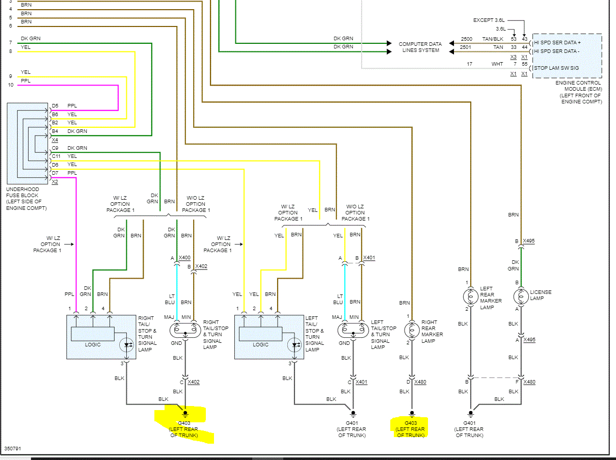 Driver Side Rear Taillight/brake Light and Turn Signal Not Working