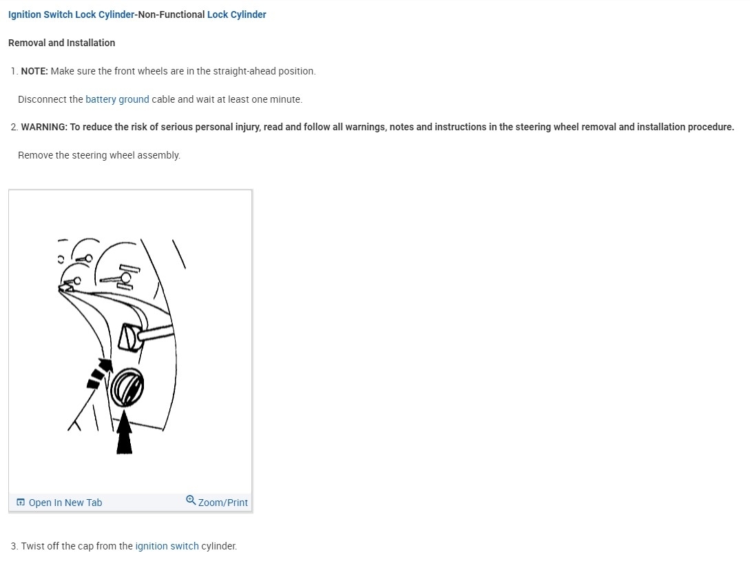 Ignition Key Cylinder Removal Tried Removing the Ignition Lock