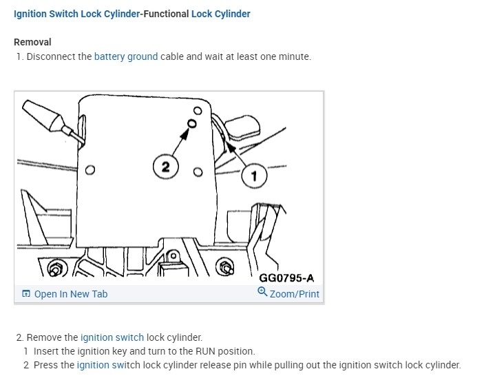Ignition Key Cylinder Removal Tried Removing the Ignition Lock