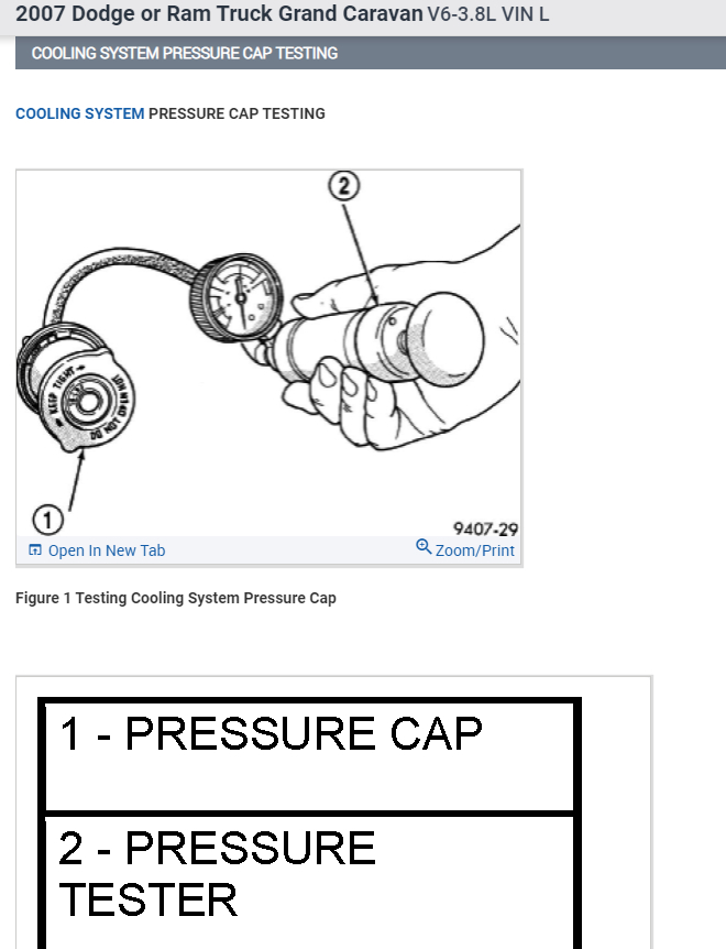 Water/coolant Overflowing at Radiator Cap I Was Driving My Van