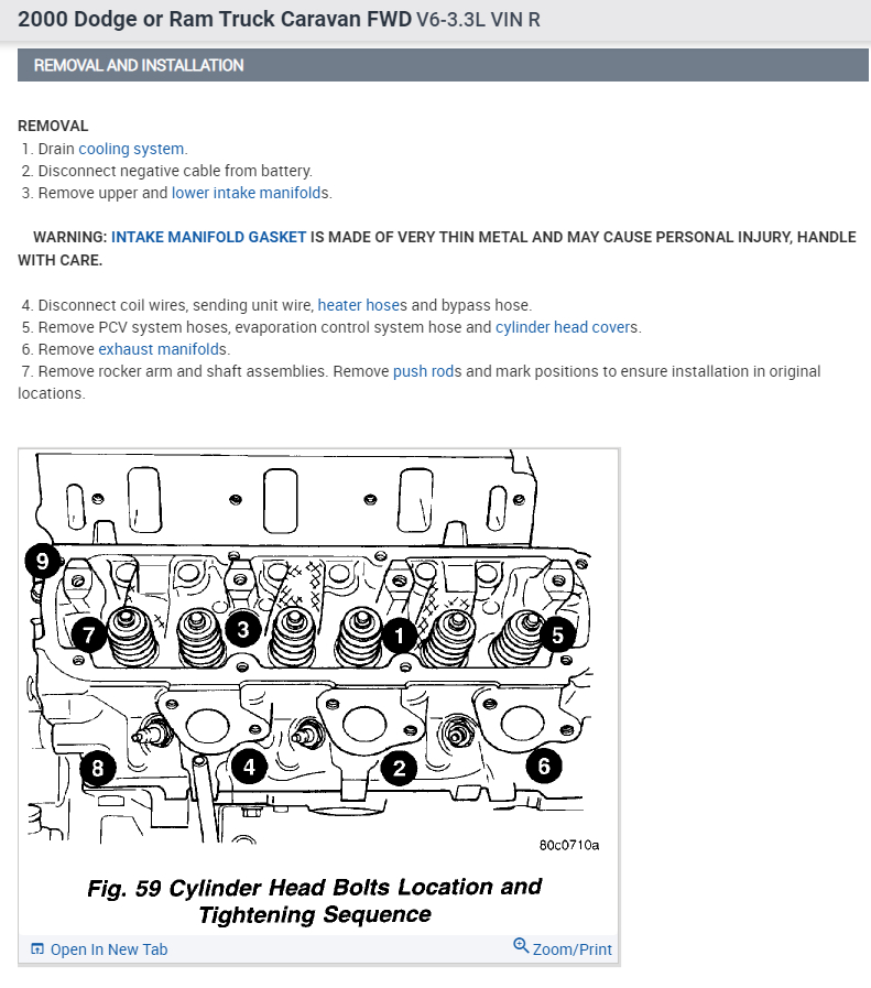 What Is the Head Bolt Torque? Need Head Torque for the Van Listed...