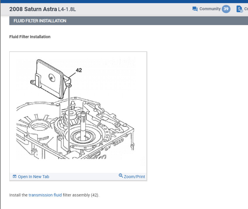 Where Is the Transmission Filter Located on the Saturn Astra? if