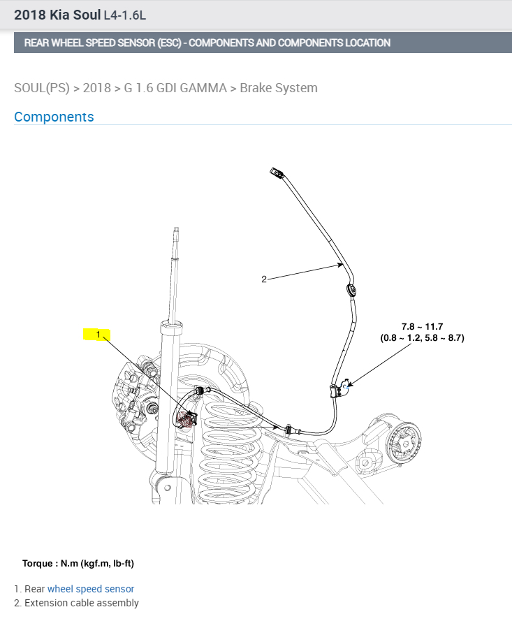 Rear Wheel Speed Sensor Location and Replacement Instructions