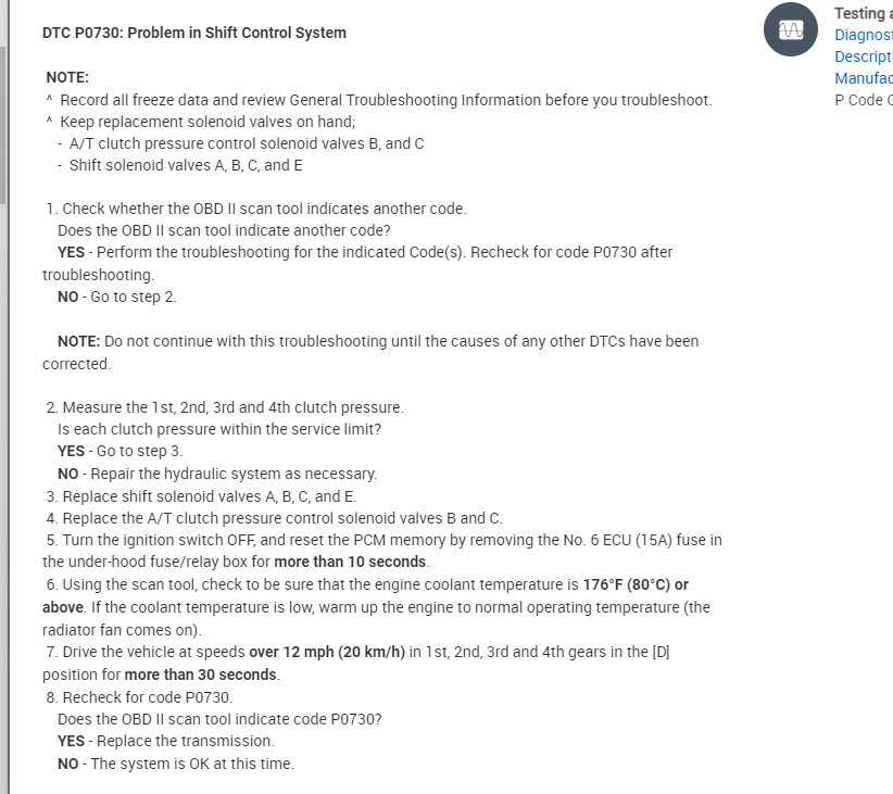Codes P0730 and P0795, Transmission Not Shifting Properly