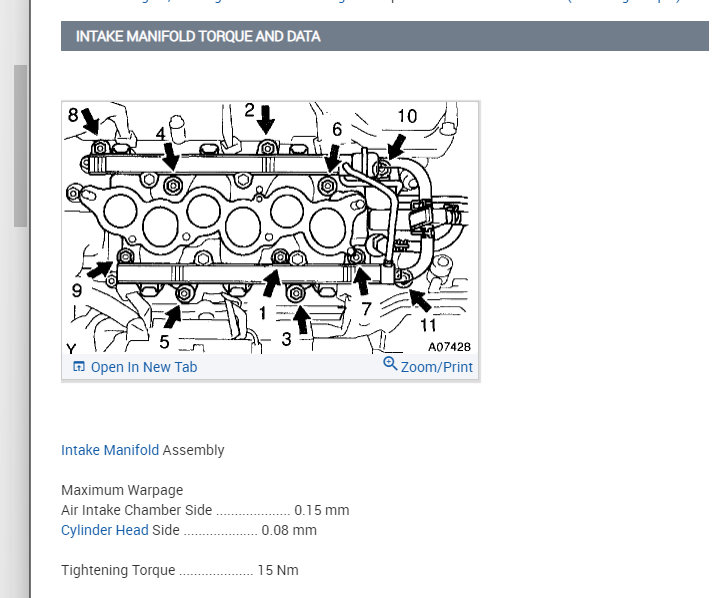 Intake Manifold Torque Specs and Tightening Sequence