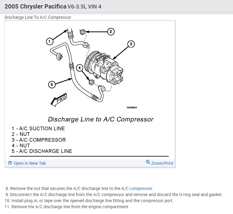 AC A/C Discharge Line Uninstall and Installation + Torque Specs.