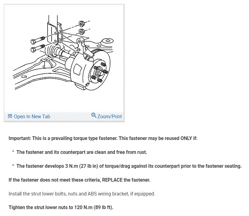 Strut Torque Needed What Should the Nuts and Bolts Be Torqued to