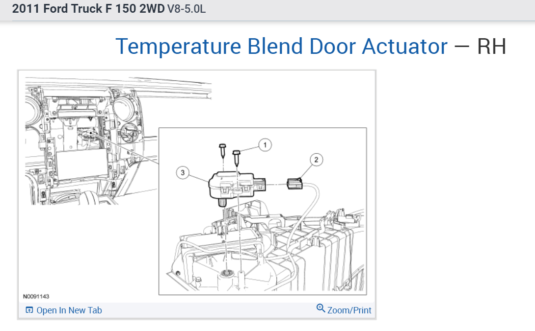 Passenger Side HVAC Does Not Blow Cold Air, Possible Blend Door