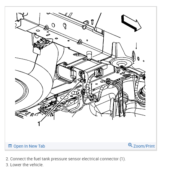 Fuel Tank Pressure Sensor Location of Sensor. Have a P0451 Code.