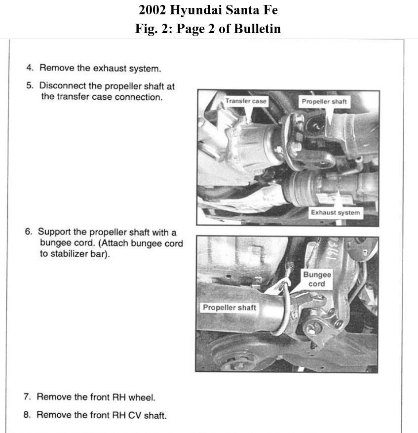 2003 Hyundai Santa Fe Transfer Case Removal