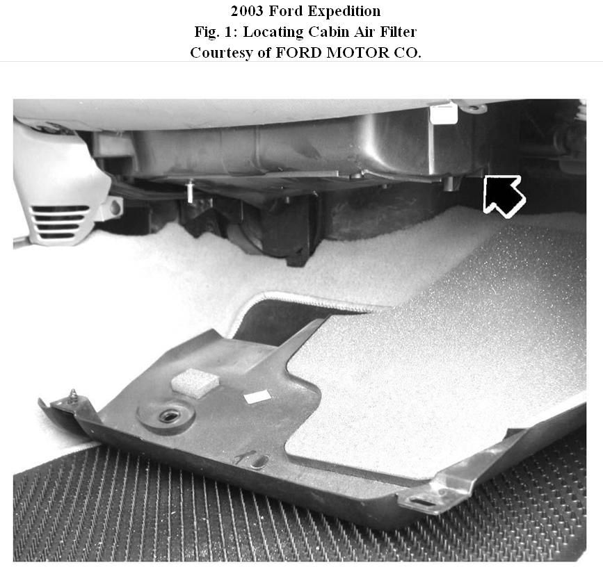 2003 ford excursion cabin air filter location