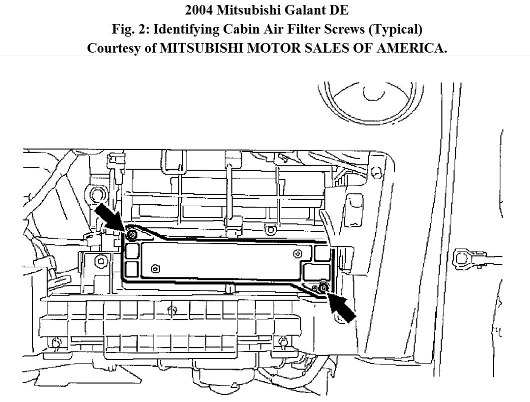 2011 Mitsubishi Galant Cabin Air Filter Location