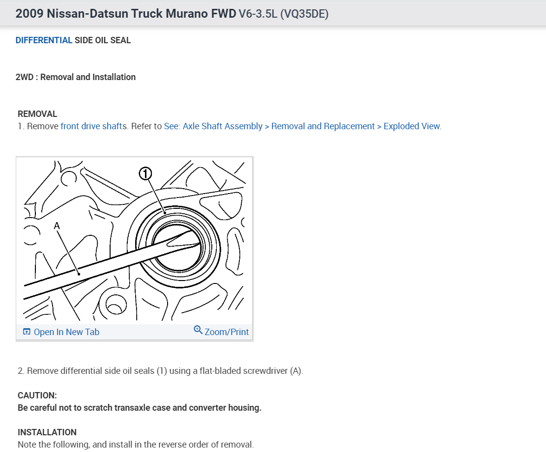 Transmission Fluid Leaking After Replacing the Passenger Side CV