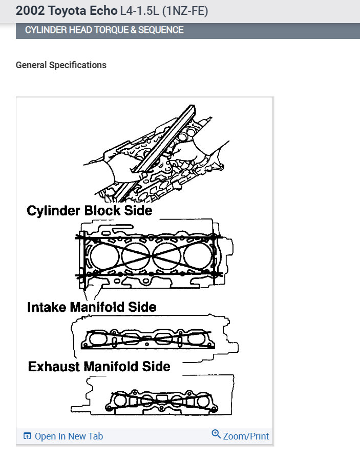 Cylinder Head Bolt Torque Specification Needed? for the Engine