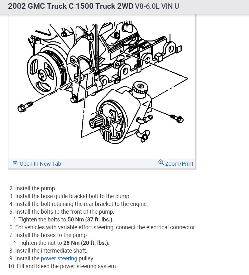 Power Steering Pump Bolt Mounting Sizes Needed?