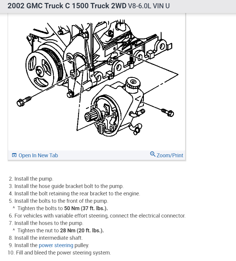 Power Steering Pump Bolt Mounting Sizes Needed?