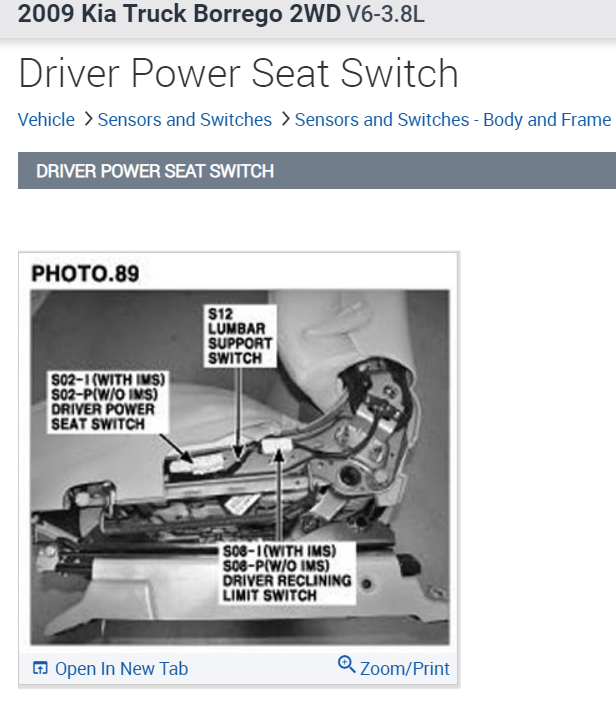 The Power Seat Button That Pushes Forward and Back on the Driver&...