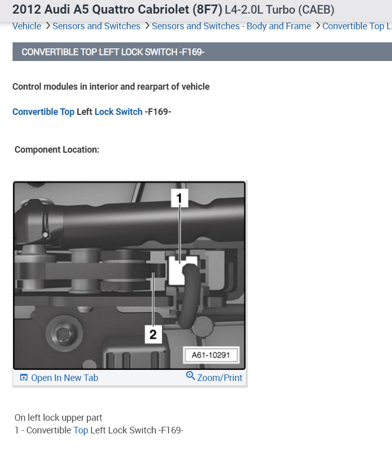 Code B11A002 Convertible Top? Top Light Flashing. Code B11A002.