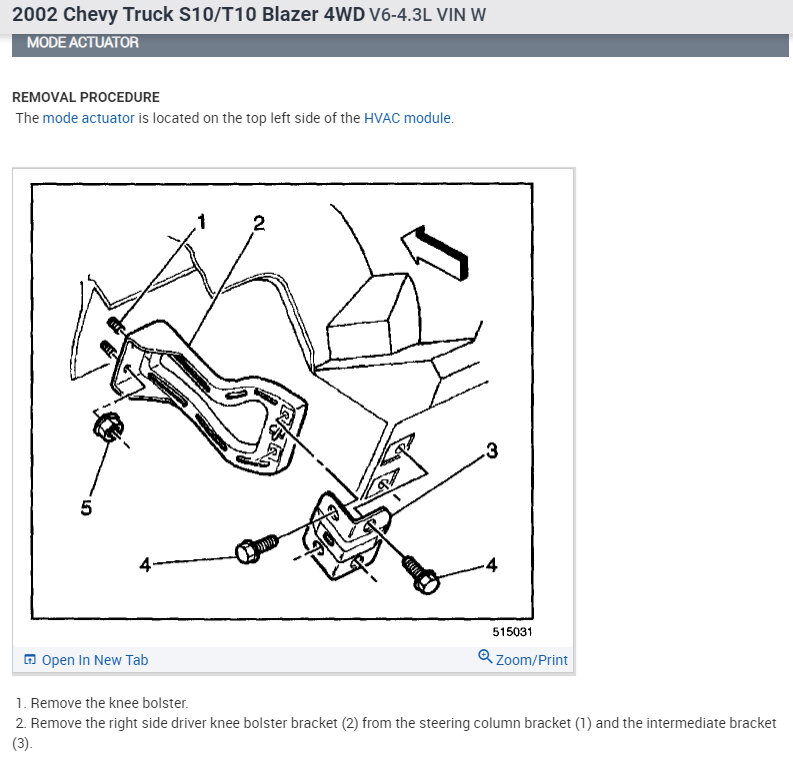 Where Is the Mode Blend Door Actuator Located?