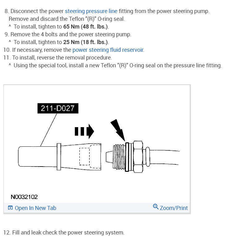 Power Steering Leak? the Highpressure Pipe Burst, Replaced the