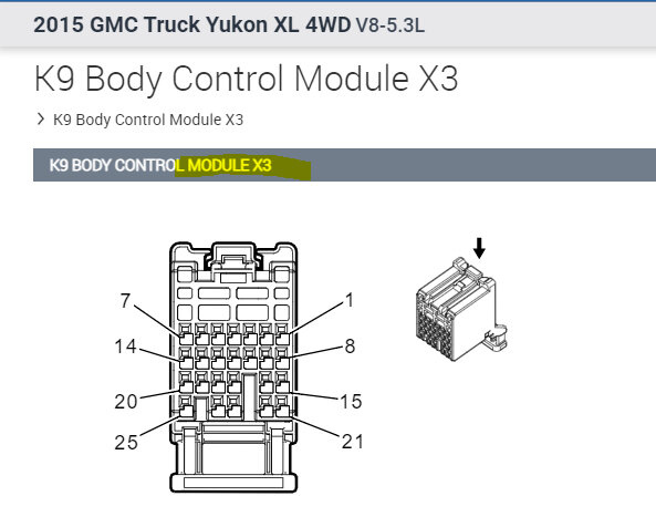 Wiring Diagram for the Body Control Module Pin Needed?