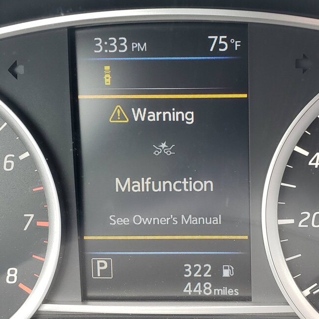 Front Crash Warning Light Will Not Turn Off?