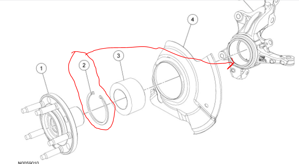 Front Wheel Bearings Snap Ring Was Left Off During Replacement,