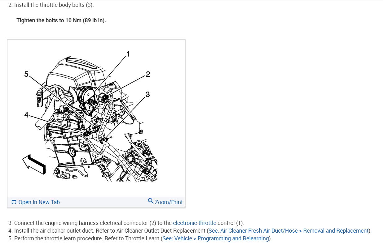 Throttle Body Relearn Procedure Instructions Needed? I’m Going
