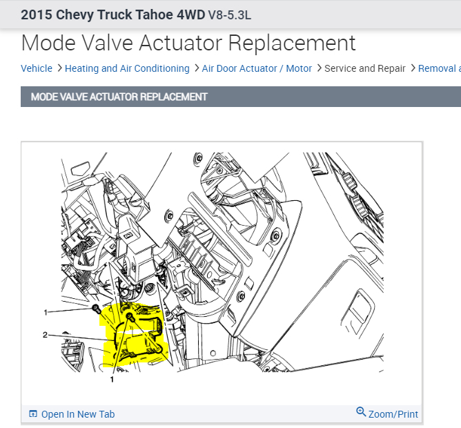 Where Is the Mode Door Actuator Located?