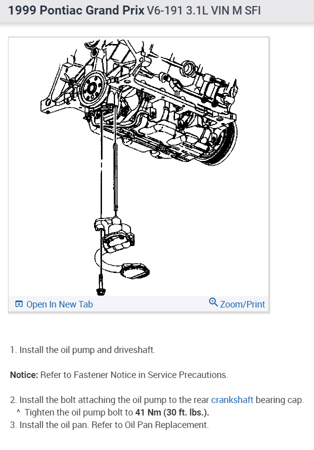Replacing Oil Pump, What Are the Torque Specs for the Crankshaft