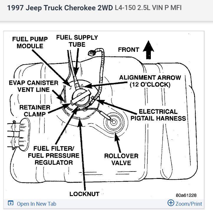 1997 CHEROKEE FUEL FILTER LOCATION visual data 3