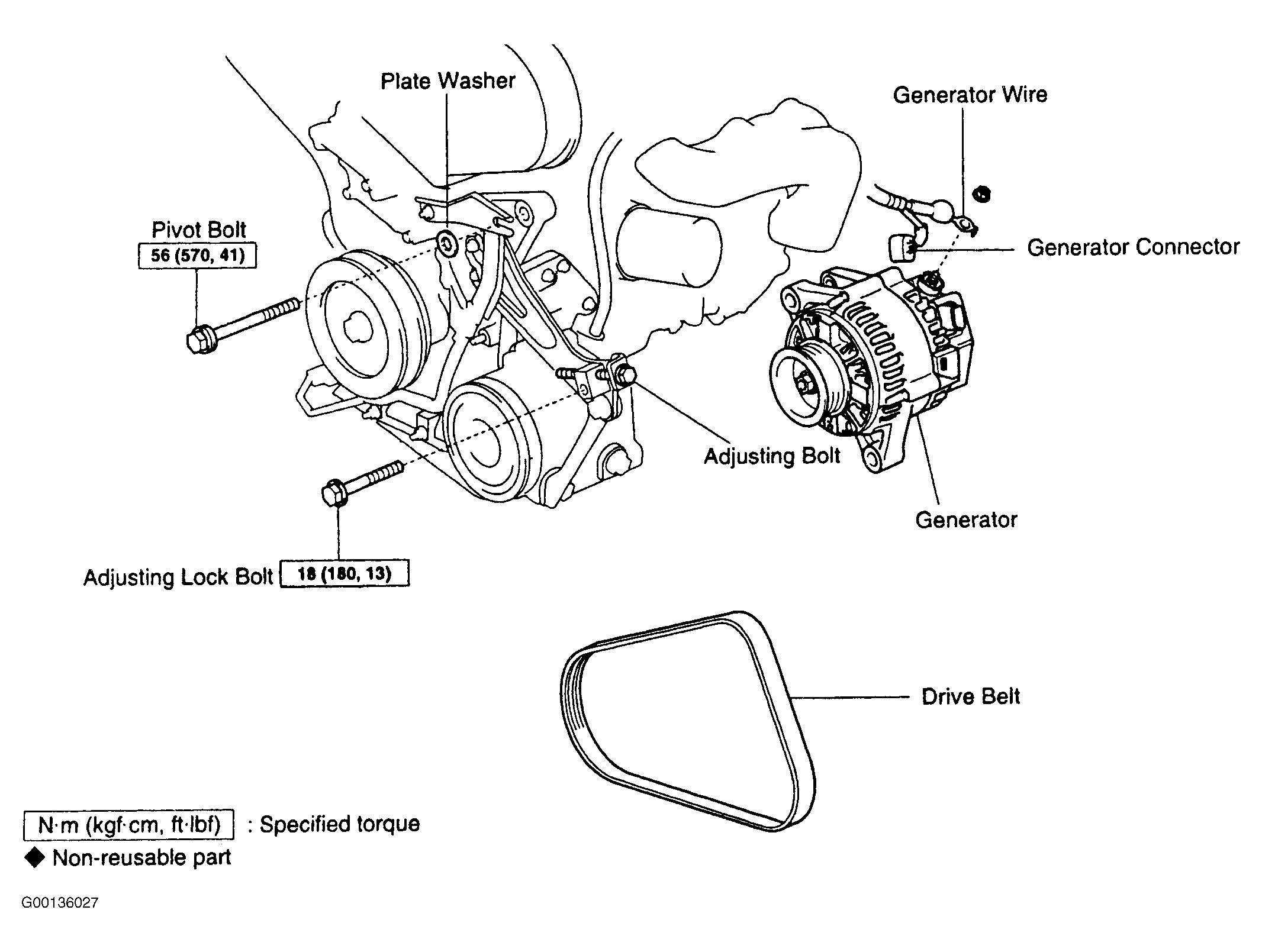 1994 Toyota Pickup Serpentine Belt Routing and Timing Belt Diagrams