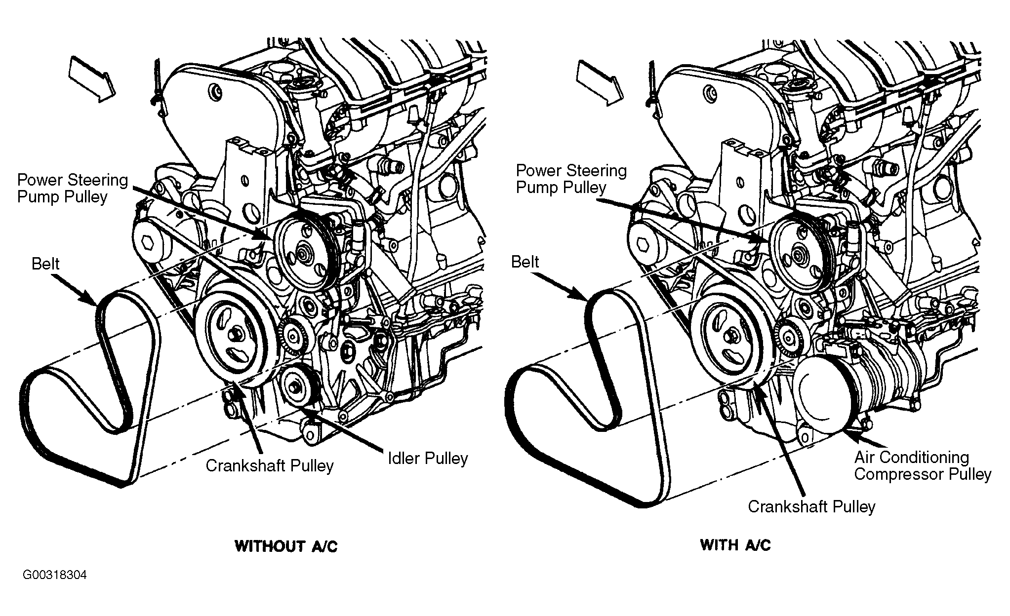 2004 Chrysler PT Cruiser Serpentine Belt Routing and Timing Belt Diagrams