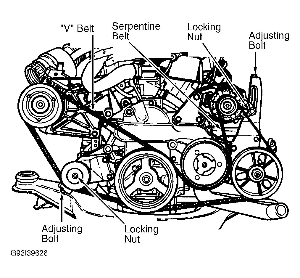 1993 Chrysler Concorde Serpentine Belt Routing and Timing Belt Diagrams