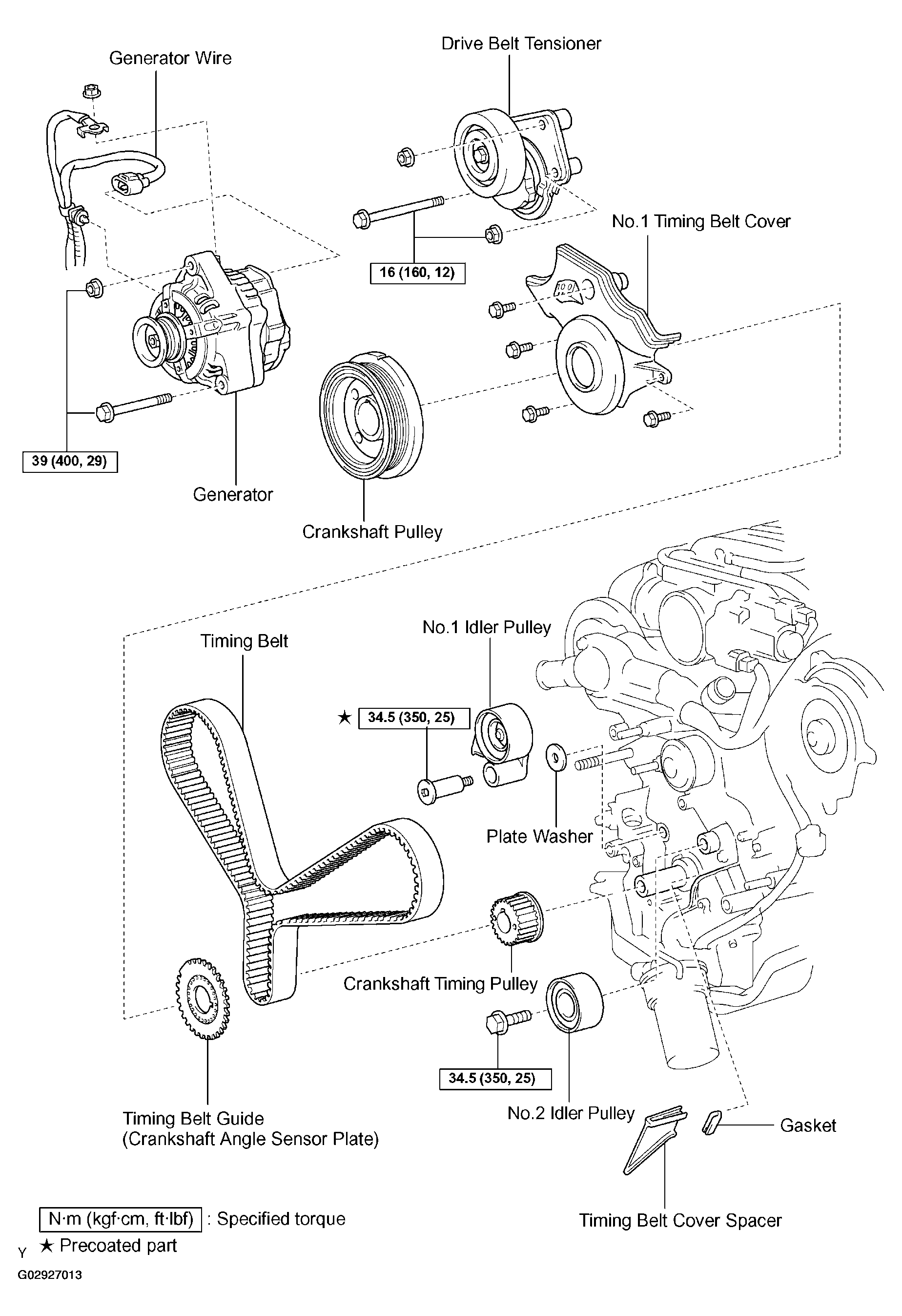 2004 Toyota Sequoia Serpentine Belt Routing and Timing Belt Diagrams