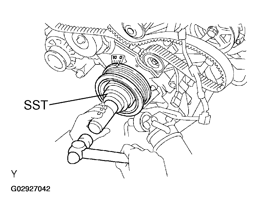 2004 Toyota Sequoia Serpentine Belt Routing and Timing Belt Diagrams