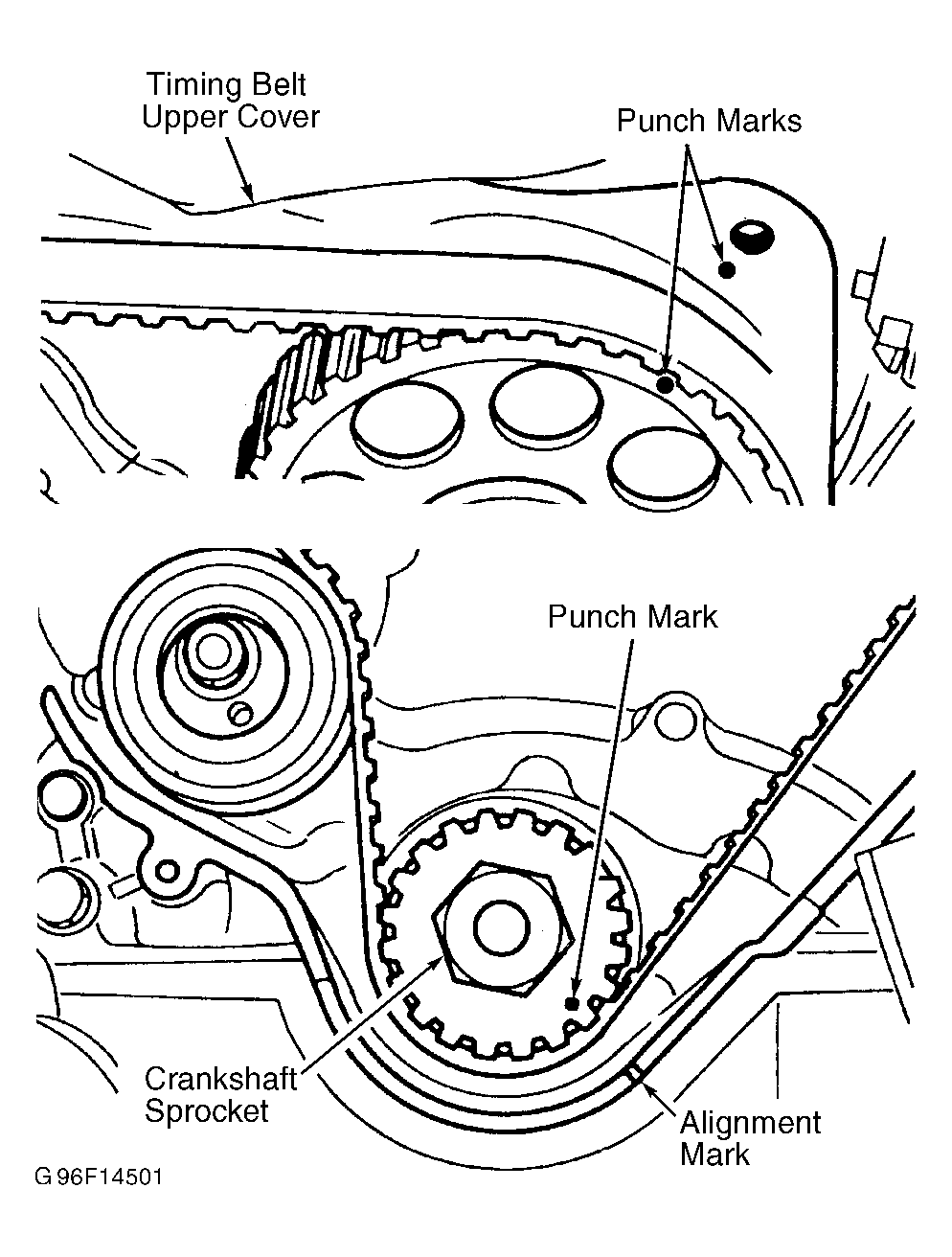 2003 Nissan Frontier Serpentine Belt Routing and Timing Belt Diagrams