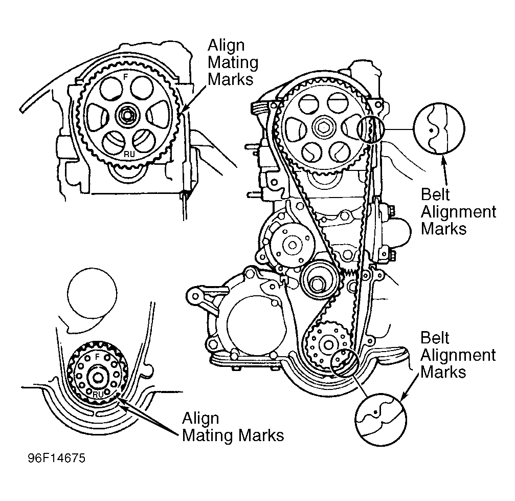 1988 Daihatsu Charade Serpentine Belt Routing and Timing Belt Diagrams